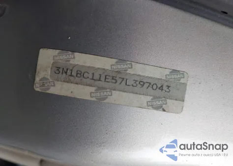 2007 Nissan Versa 1.8S z USA, uszkodzony, nr VIN 3N1BC11E57L397043